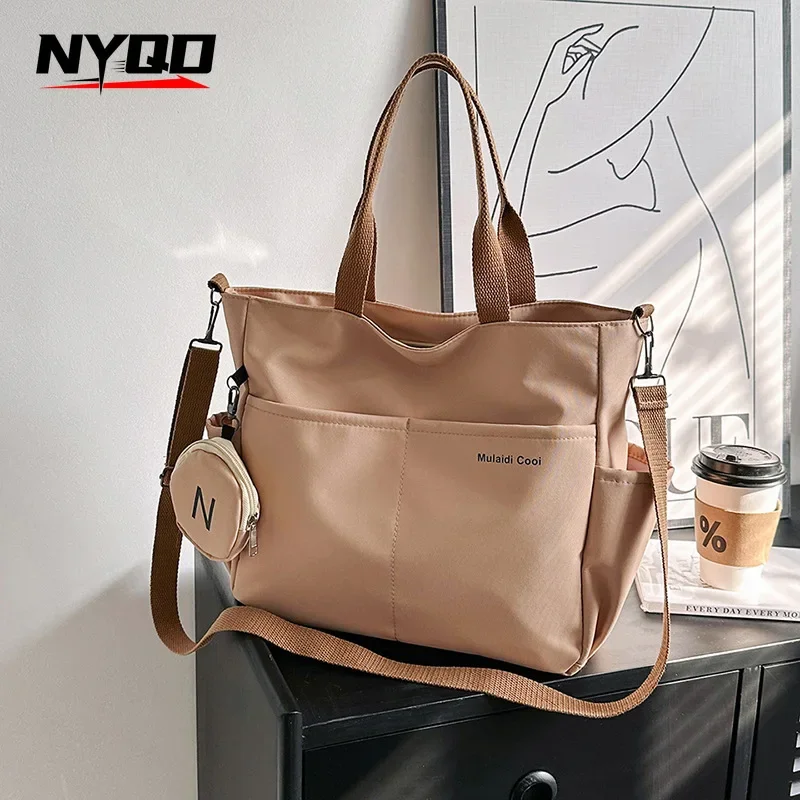 2024 Women Shoulder Crossbody Bag Female Large Capacity Canvas Tote Messenger Bag for Student  Ladies Computer Luxury Handbags