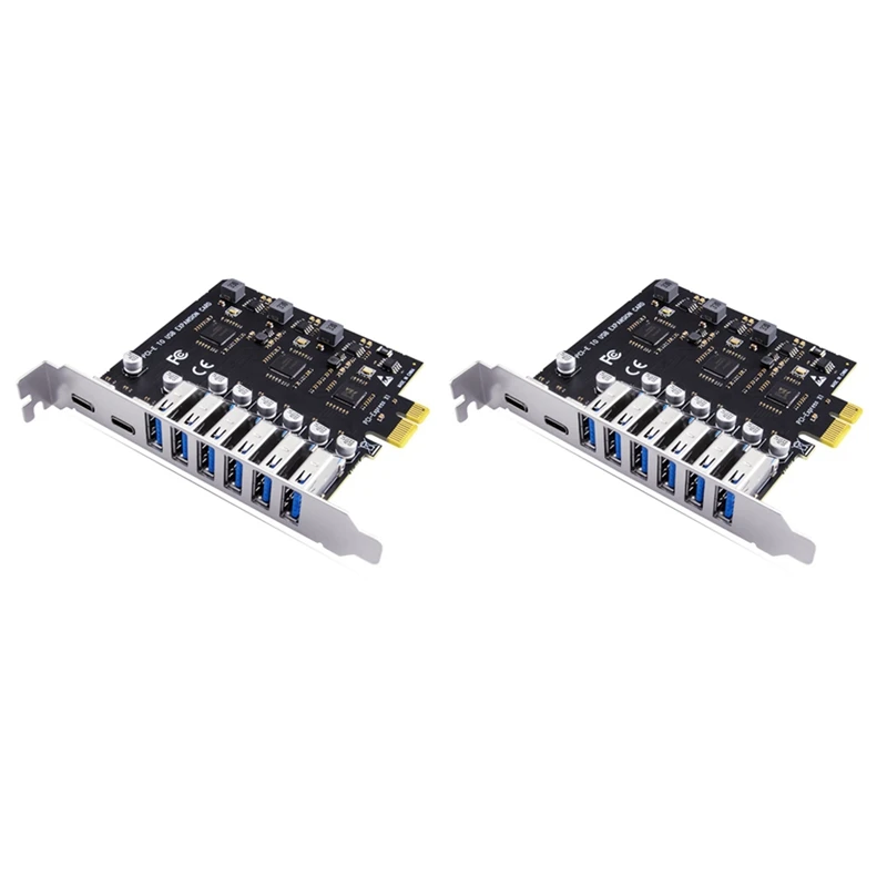 

2X USB 3,2 и Type C PCI-E плата расширения PCIE к USB-контроллеру 6 портов + 2 порта фотосессия 3,2 PCI-E адаптер карты