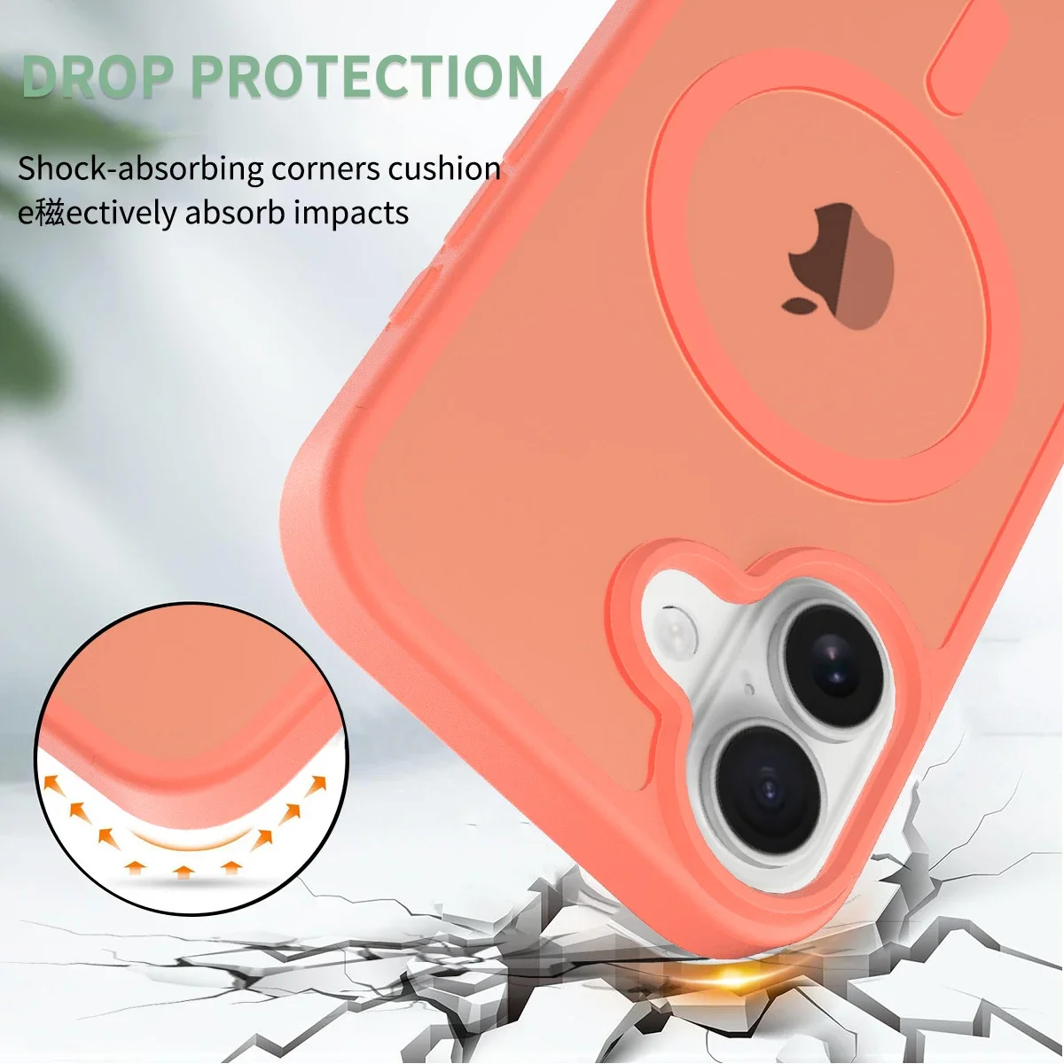 360 °   아이폰 17 프로 맥스 17 에어 17프로용 반투명 마그네틱 맥세이프 폰 케이스 무선 충전 범퍼 커버