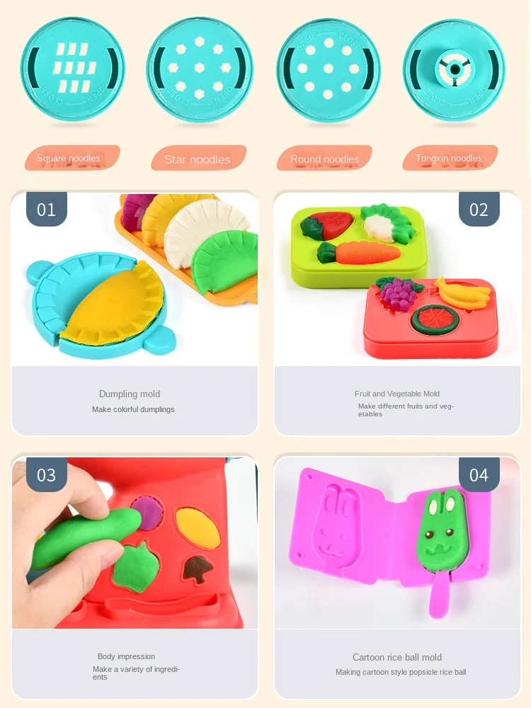 Yy-Molde para hacer fideos y verduras de arcilla de colores para niños, moño relleno al vapor, molde para dumplings y frutas