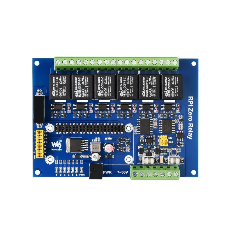 Raspberry Pi Zero RS485/CAN用に絶縁された産業用6CHリレーモジュール