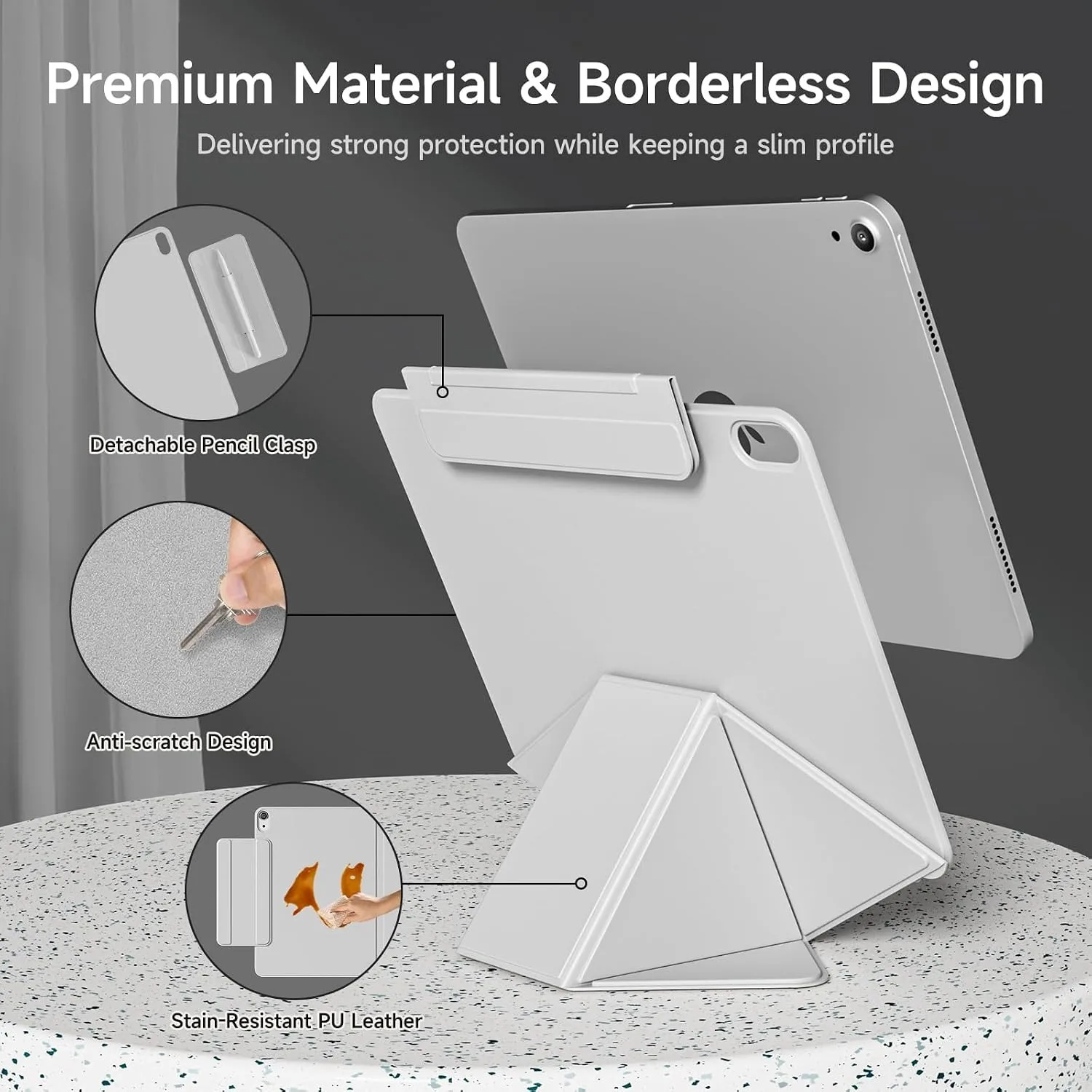 RBP for iPad A16 10/11th Gen Increase Height Bracket Case, iPad Air 11 4/5/6/7/8th Gen Pro 11 12.9 13 Mini 6/7th Magnetic Case