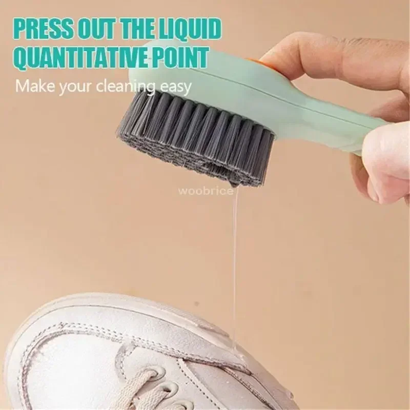 

2-in-1 Soft Bristle Liquid Filled Brush - Shoe & Kitchen Cleaning Tool, Multifunction Household Scrubber for Bathroom Sink