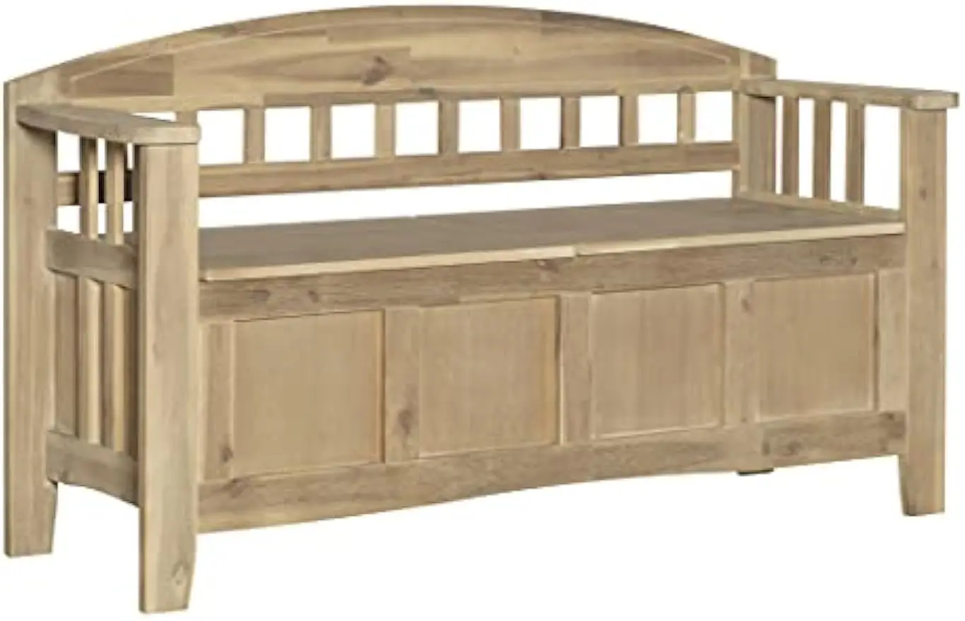 

Linon Natural Washed Storage Frankie Bench, Seat Height of 18"