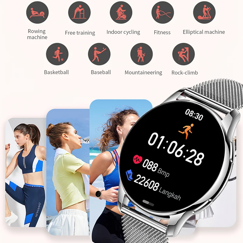 2025 nuevo reloj inteligente Bluetooth hablar pantalla completamente táctil Monitor de ritmo cardíaco salud de las mujeres deportes Fitness SmartWatch hombres mujeres regalo