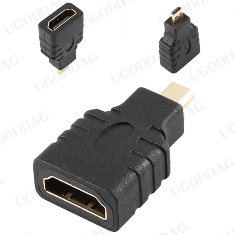 Micro HDMI-compatible to HDMI-compatible Adapter Gold-Plated 1.4 3D Extension Adapter 1080P Converter for HDTV Tablet Camera