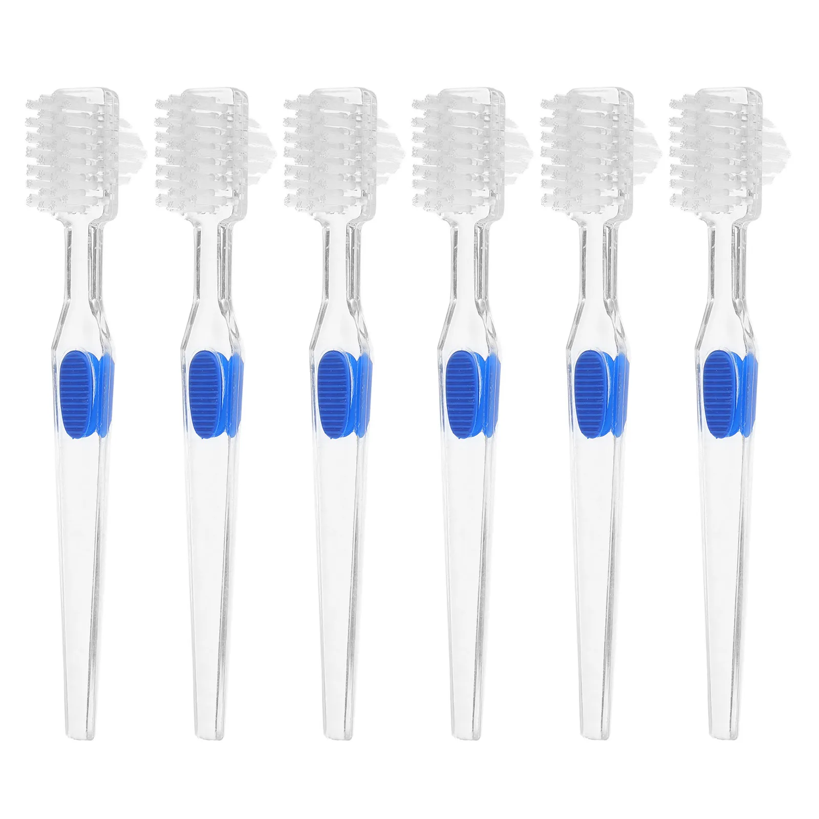 6Pcs Denture Cleaning Brush Double Sided Portable Mini Toothbrush for Adults Partial Dentures Retainers Line Cleaning Travel