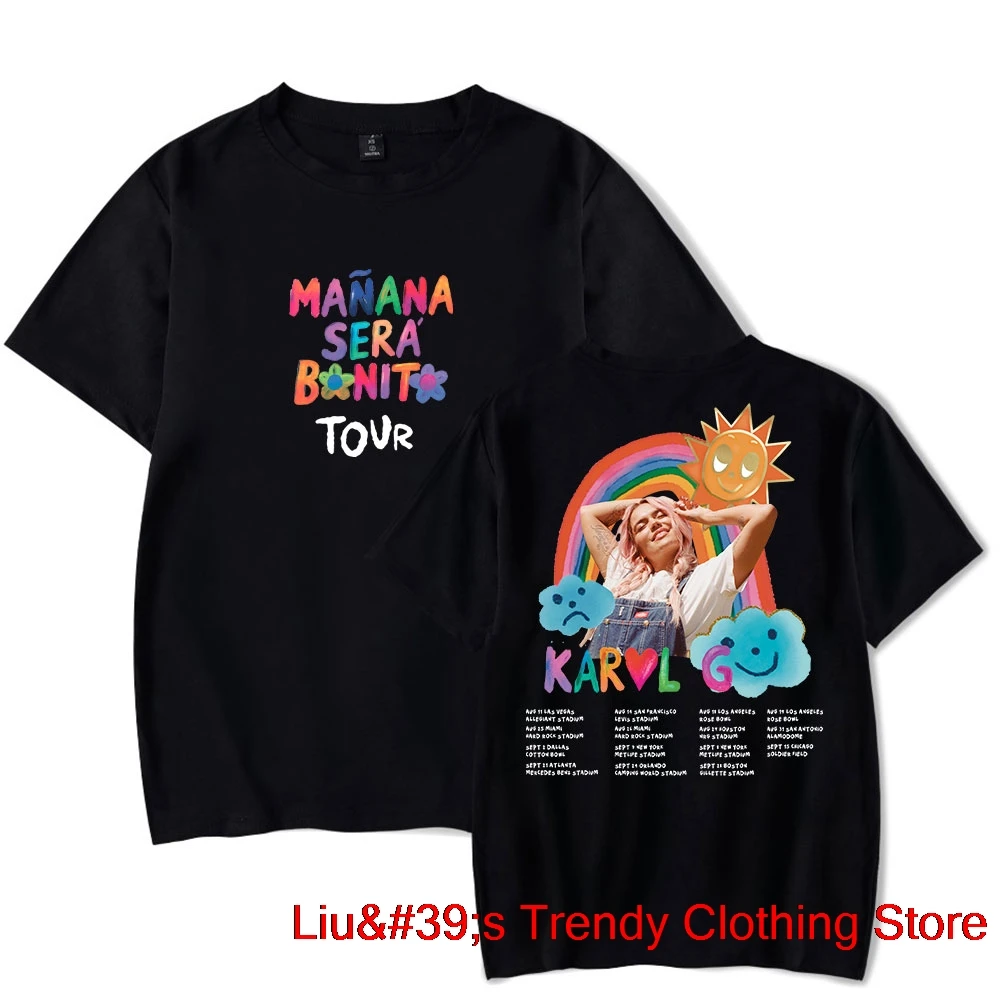 Karol G T-shirts Msb Tour 2023 Rainbow Tee MAÑANA SERÁ BONITO Album Merch Print Unisex Fashion Funny Casual Short Sleeve Top