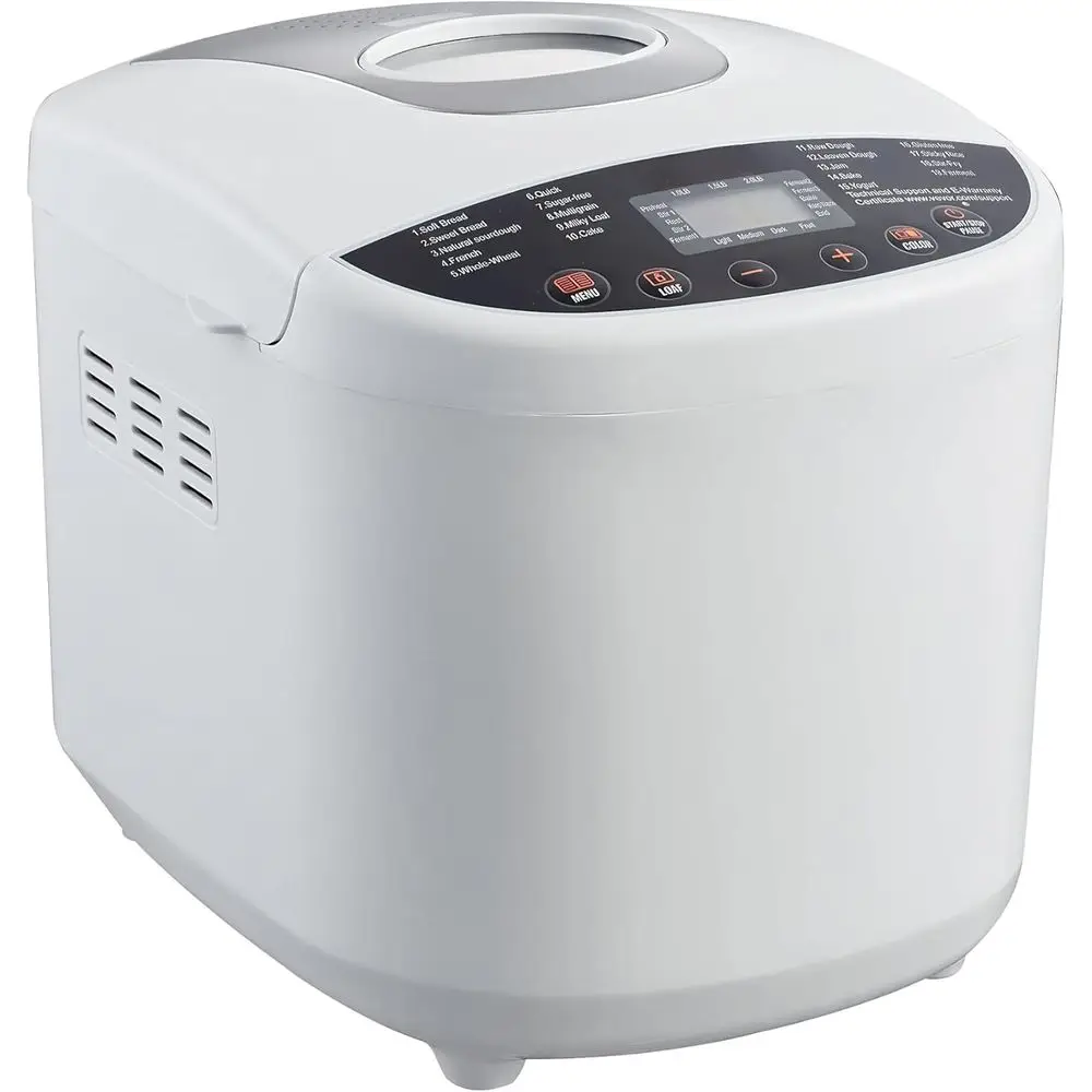 

Автоматическая хлебопечка на 2 фунта (900 г) с 19 функциями, антипригарной формой, режимами для безглютенового/квасного/цельнозернового хлеба, цифровым программированием, 3 уровнями нагрева