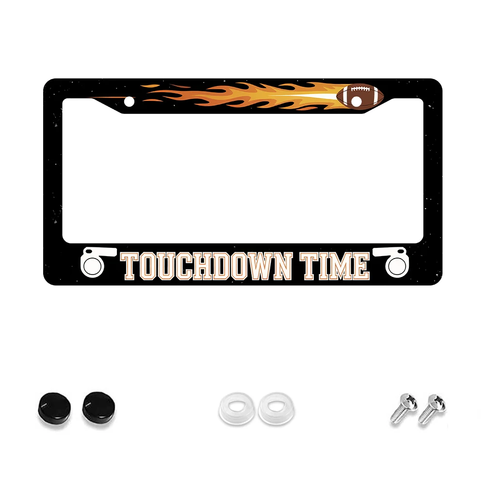 

1 шт. черная алюминиевая рамка номерного знака с 2 отверстиями и рисунком футбола и пламени, 6x12 дюймов, включает комплект винтов, ретро-новинка C