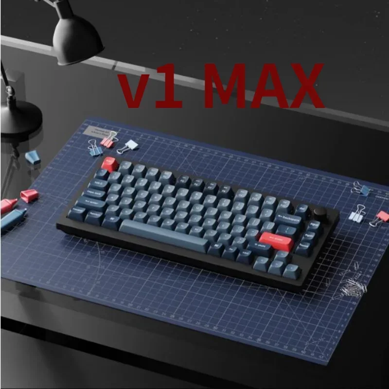 

Механическая клавиатура V1MAX на заказ, трехрежимная RGB клавиатура с популярной печатной платой, спутником, осью MAC/WIN, аксессуары для офисных игр и ноутбуков