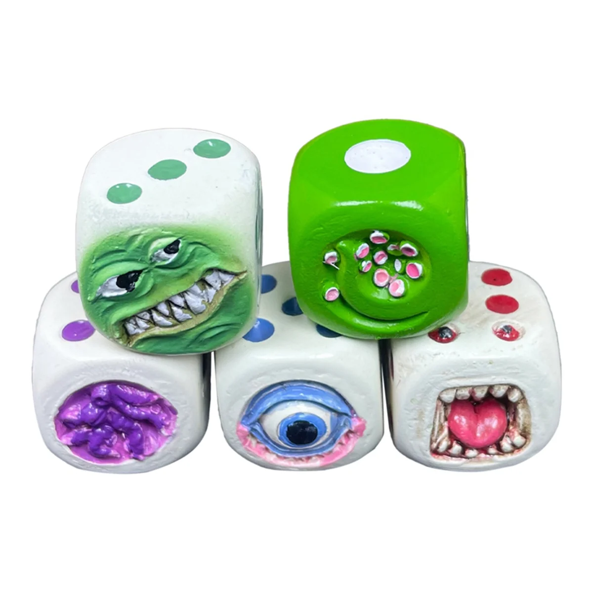 

Halloween Mini Landscape Big Eyes Mouth Cute Devil Six Sides Resin Dice Craft Home Decor Toy Ornaments