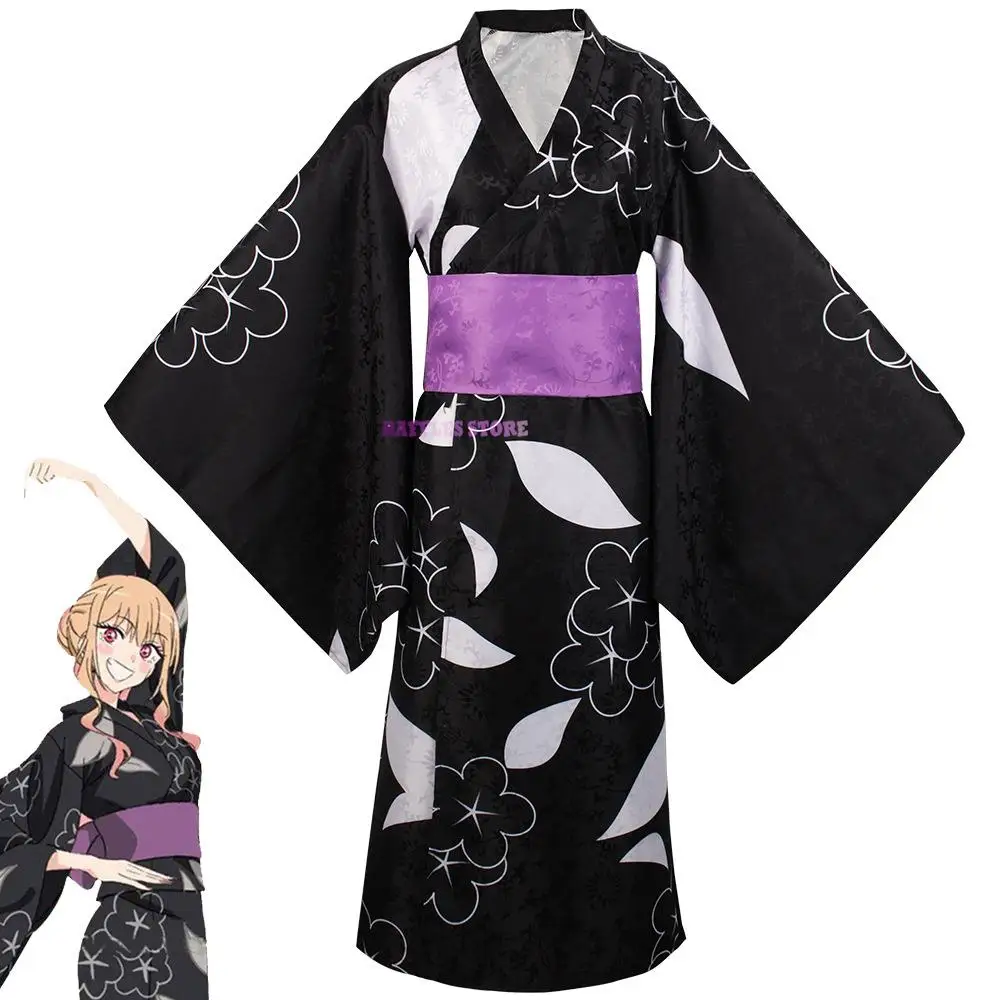 ใหม่ Marin Kitagawa ชุดคอสเพลย์ผู้หญิง yukata กิโมโนวิกผมอนิเมะชุด Marin Kitagawa ชุดฮาโลวีนงานปาร์ตี้ของผู้หญิง