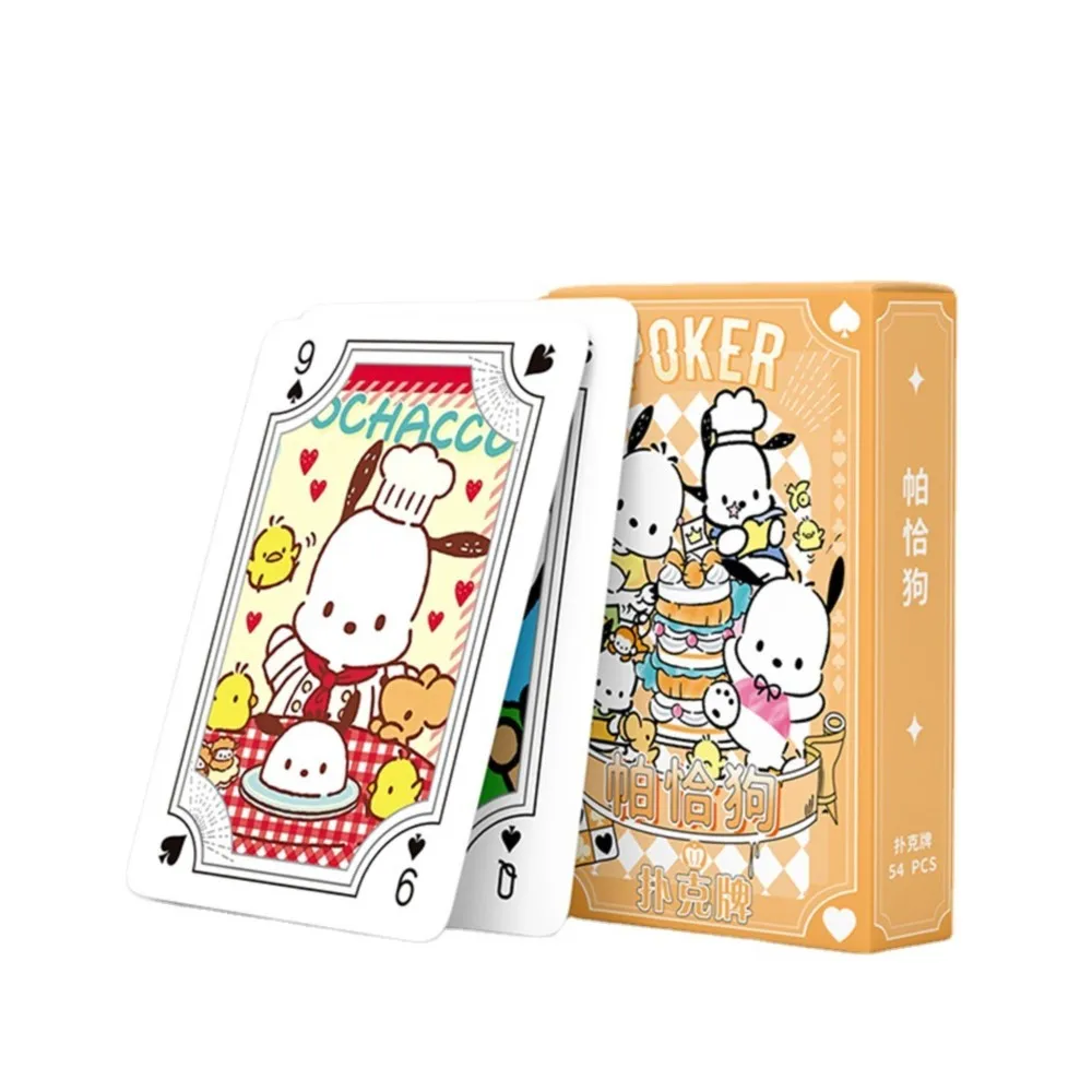 Sanrio Poker Kawaii Cartoon Kuromi Hello Kitty Cinnamoroll Melody Kid Playing Hobby Collectibles Card Games Toy Deck Collection