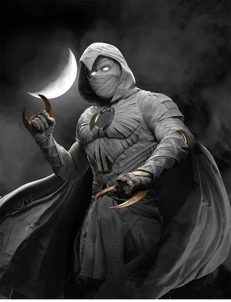 1pcs Movie Moon Knight Cloak Cosplay Costume Adult Kids Superhero Marc Spector Cape Cloak Halloween Carnival Party Role Play