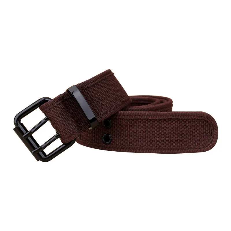 New Canvas Belts for Men Fashion Double Needle Buckle Outdoor Work Women Strap Male Nylon Belt for Pants Jeans Waistband