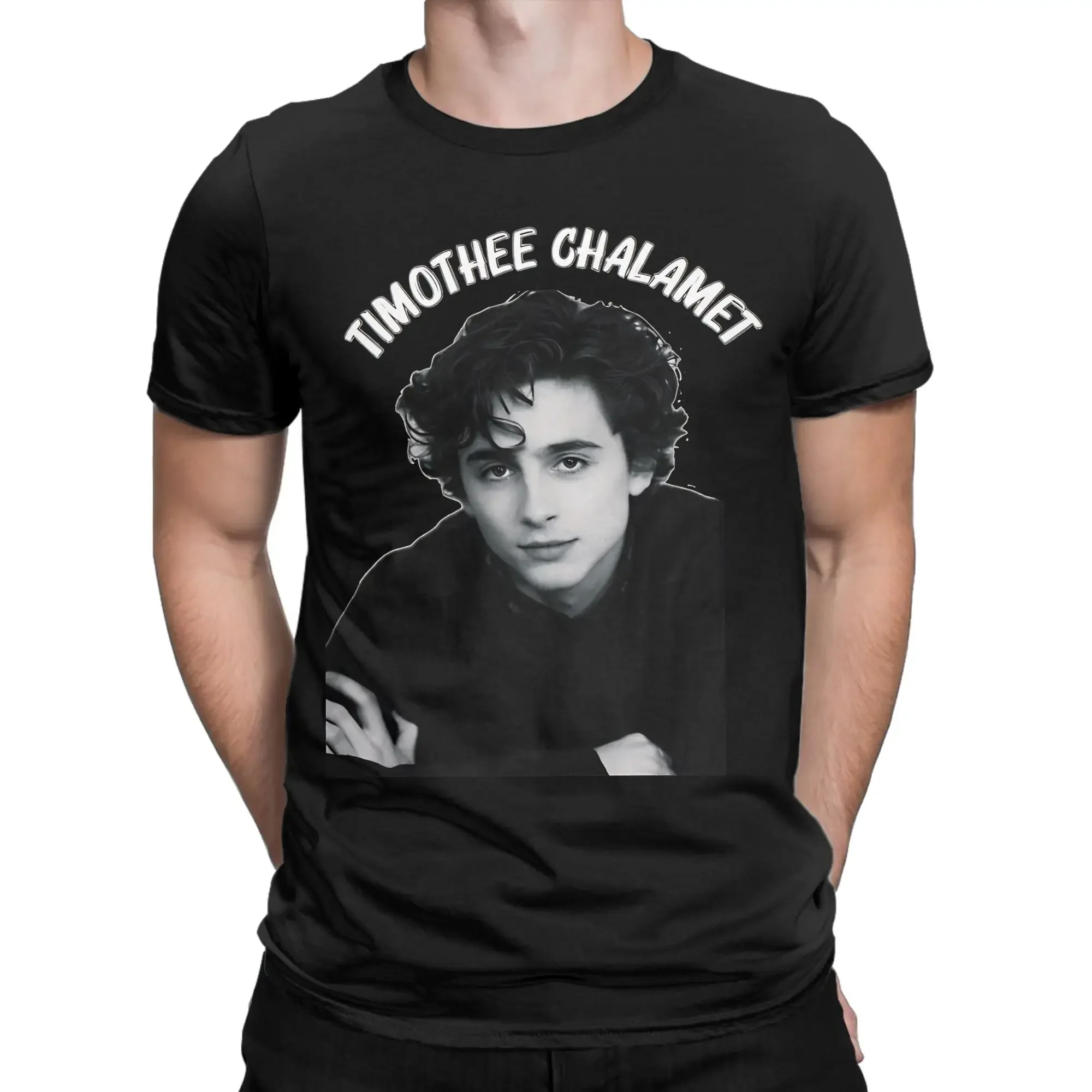 Timothee Chalamet American Actor T Shirt Summer  Fashion T Shirts Men Cotton Crewneck Plus Size Tees Short Sleeve Vintage Tshirt