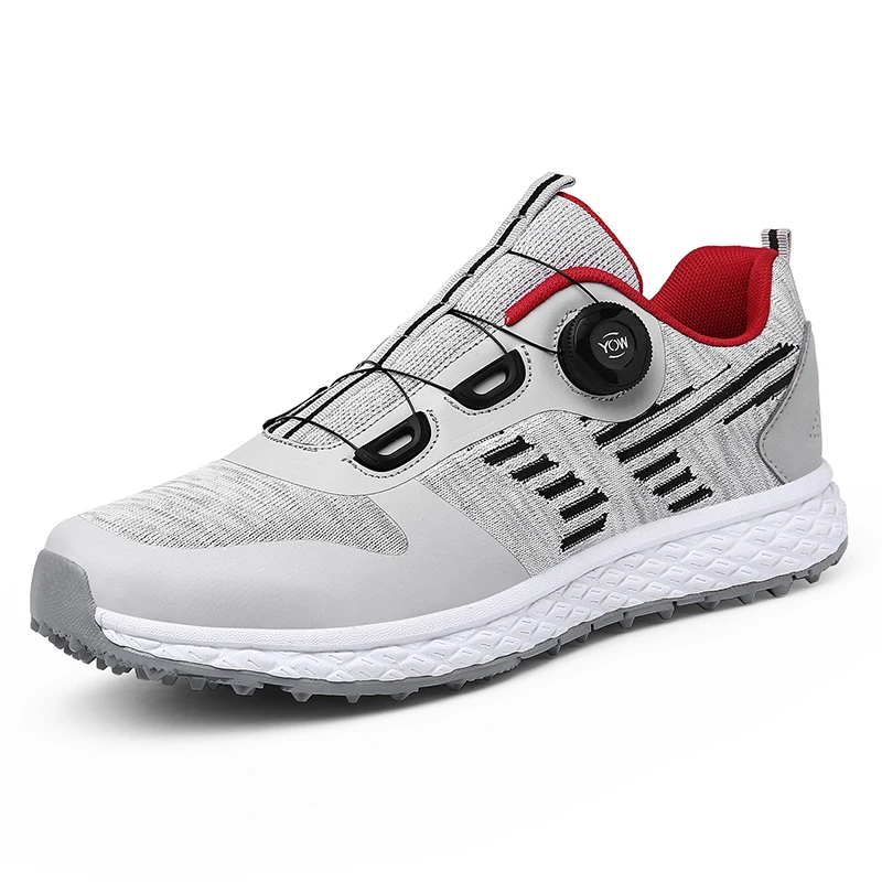 2024 Hot Sale Men Athletic Shoes Breath Golf Shoes Quick Lacing Wearable Golf Training for Male Outdoor Gray Black Walking Shoe