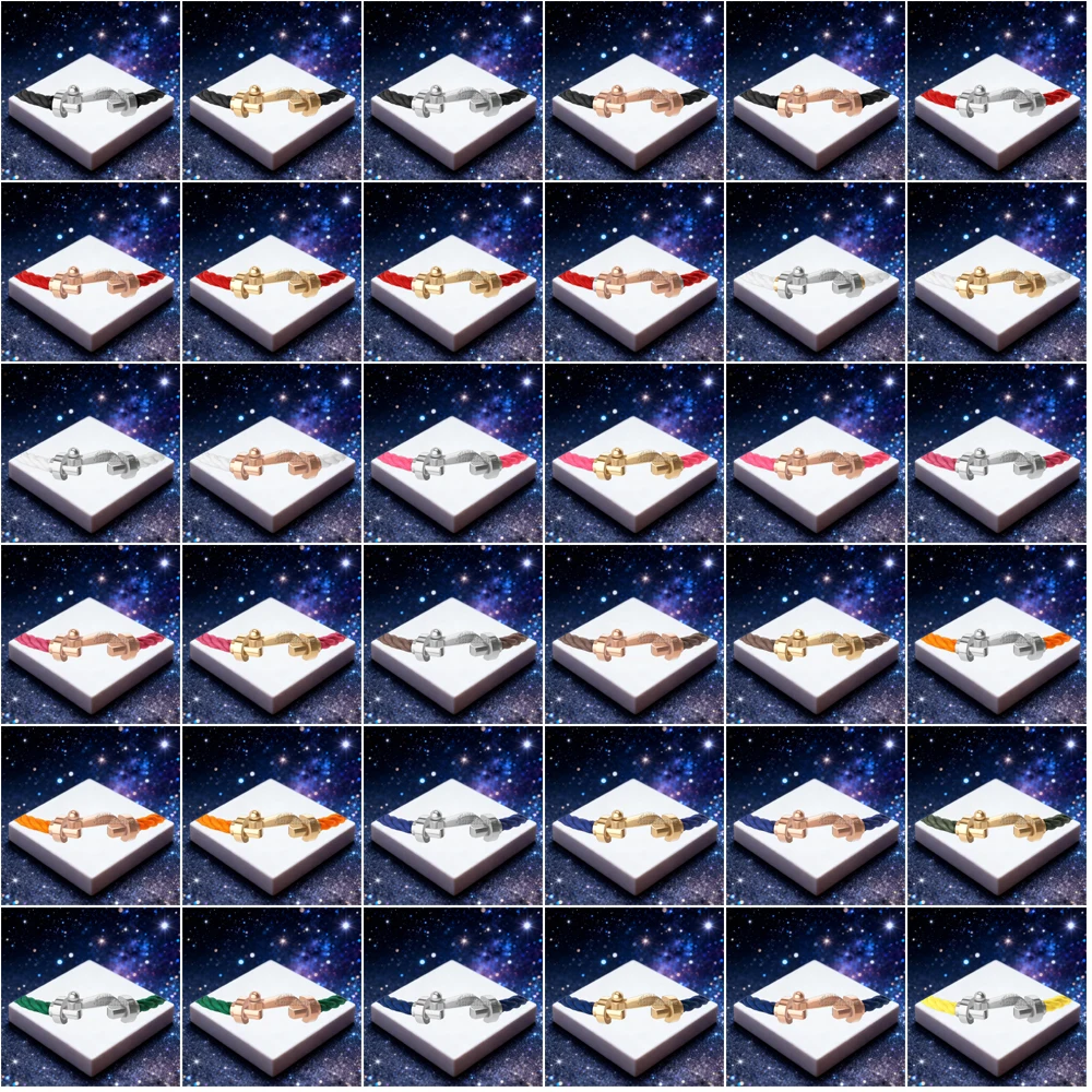 

KUXM 2025 Новый гладкий браслет из серебра 925 пробы большого размера U-образный черный, красный нейлоновый браслет женский, подходящие подарки для вечеринок, роскошные ювелирные изделия для пар