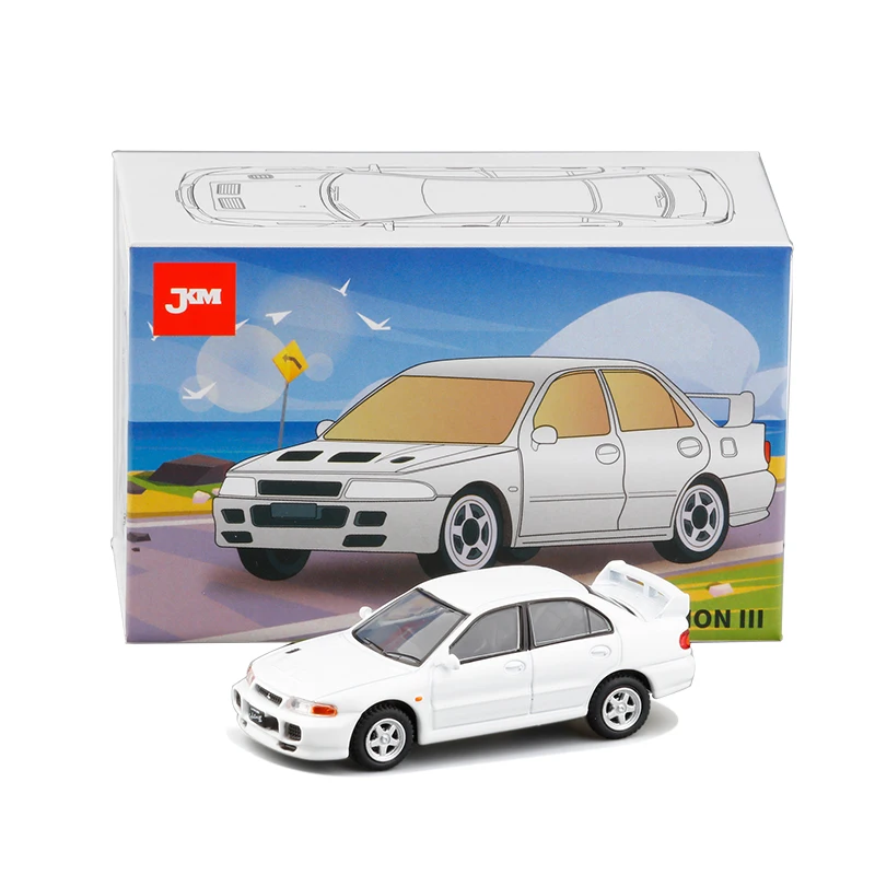 JKM 1/64 Lancer Evolution Model Car Alloy Diecast Toys Classic Super Racing Car Vehicle For Gifts