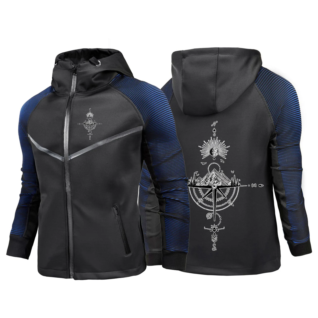2025 Spring Autumn Man's Retro Compass Logo Print High Quality Durable Racing Suit Coat Resistant to wrinkles and wear Jacket