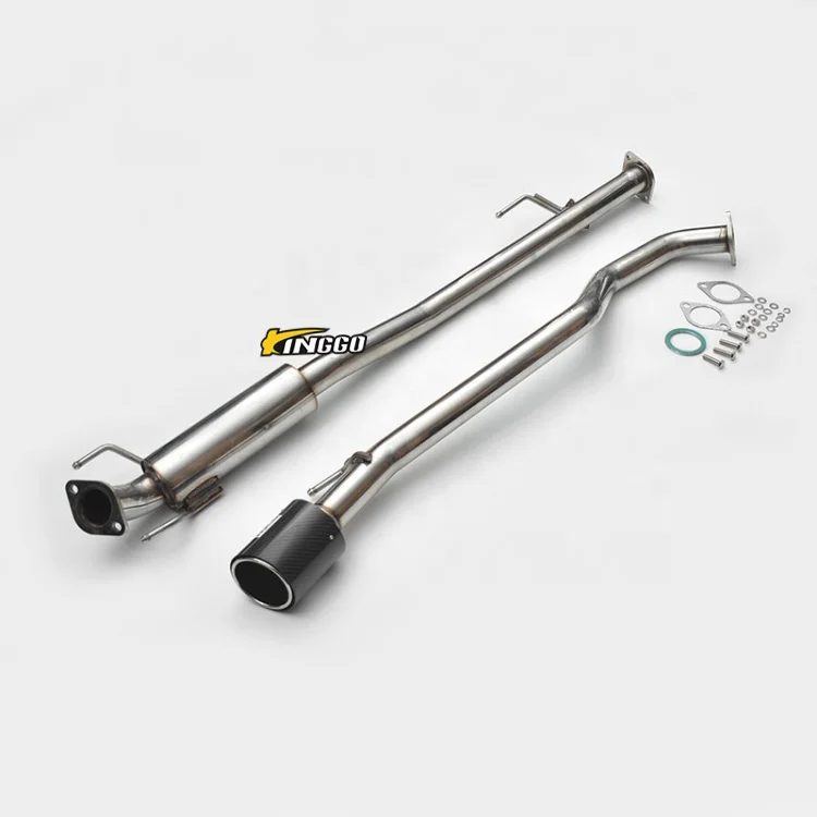 Performance Stainless Full Exhaust System Cat Back Exhaust Pipe Single Carbon Tail & Down Pipe For HKS Toyota Hilux Revo