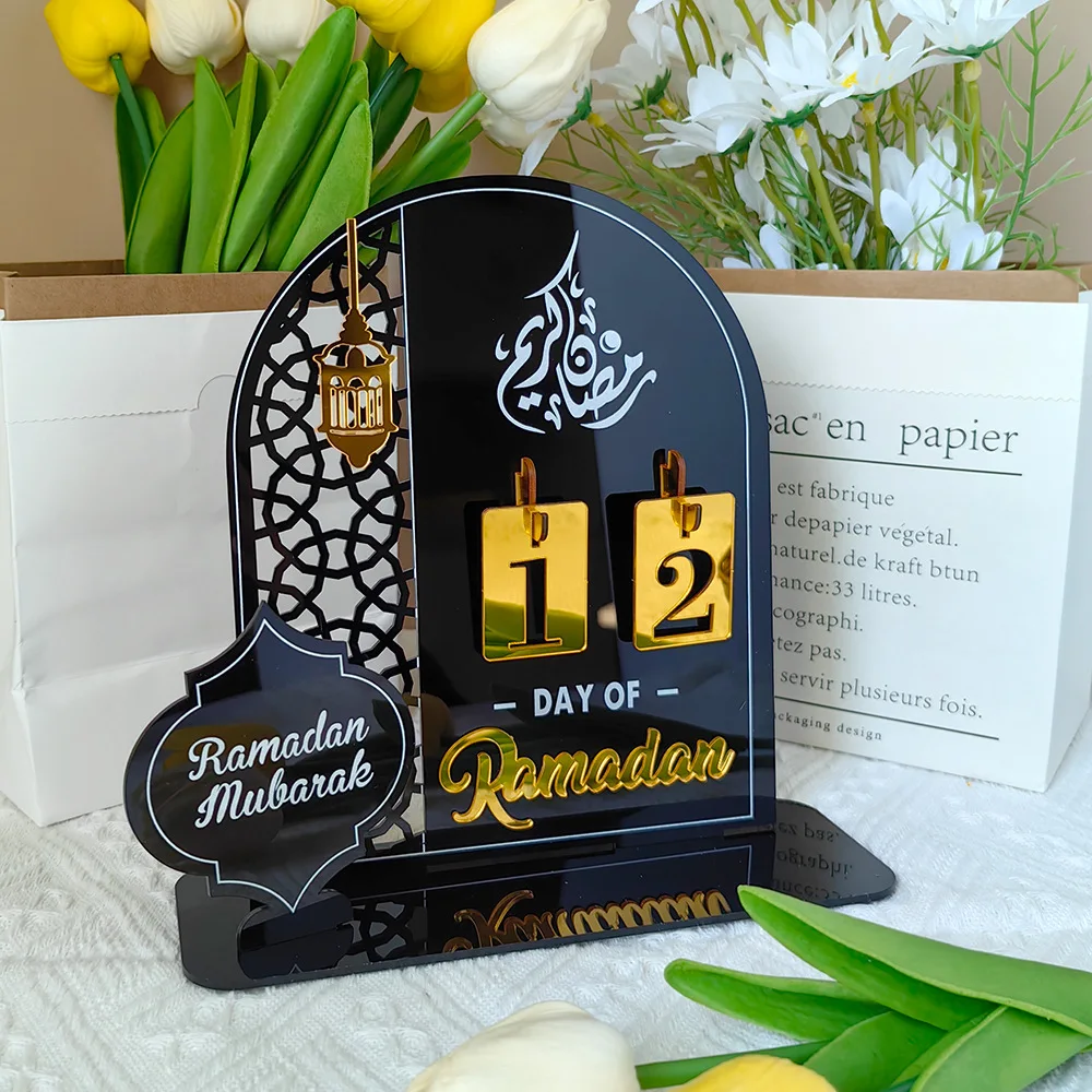 1 Pcs Ramadan Calendar Acrylic Eid Mubarak DIY Countdown 2024 Ramadan Decorations Countdown Ramadan Party Ornament