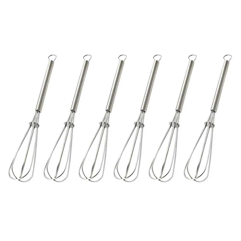 

6Pcs Stainless Steel Mini Eggbeater Whisk Hand Mixer Kitchen Tool for Beating Eggs Cream Dressings Eggbeater Kitchen Tools