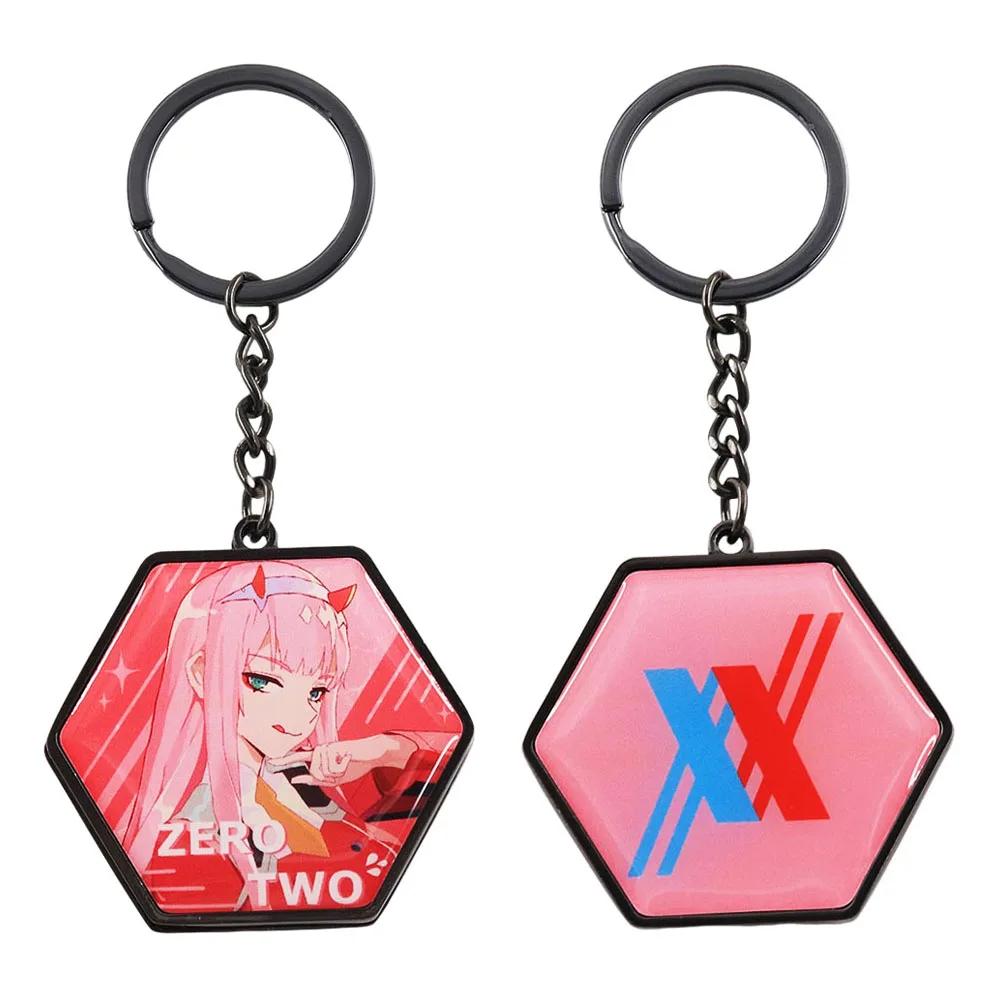 حبيبي في فرانكس 002 صفر اثنين المفاتيح على الوجهين مرآة مغناطيسية أنيمي فتاة شيطان كيرينغ قلادة مرايا ماكياج المشجعين Gi #4