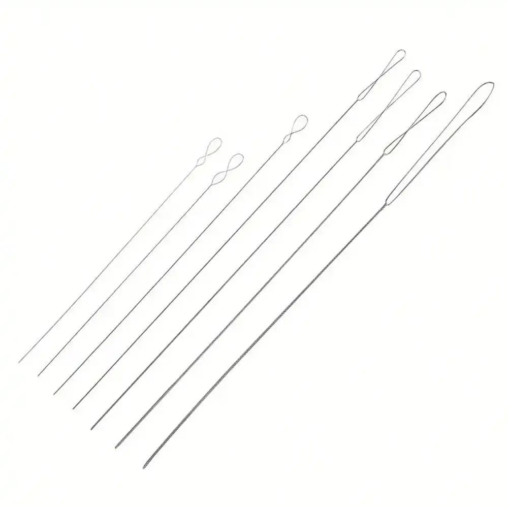 7-teiliges ultrafeines Perlennadel-Set, Drehdraht-Einfädelwerkzeug für kleine Perlen, lange Stahlnadeln für Schmuck, Armbänder und mehr – Detail 8