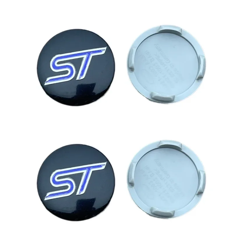 4Pcs 54mm ST Wheel Center Caps Cover Hub Cap Car Emblem Badge For Ford Mondeo Mustang Focus Fiesta ST Logo Auto Accessories