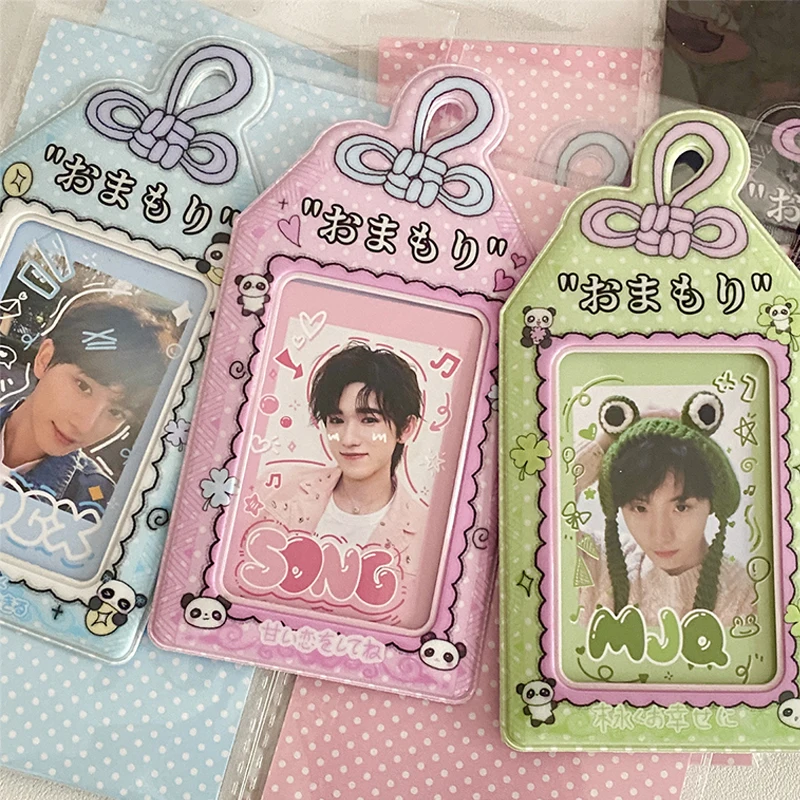 3 นิ้วการ์ตูน Idol Photo แขน Photocard ผู้ถือ PVC การ์ดป้องกันกระเป๋าจี้ INS กรอบรูป Kpop อุปกรณ์เสริม