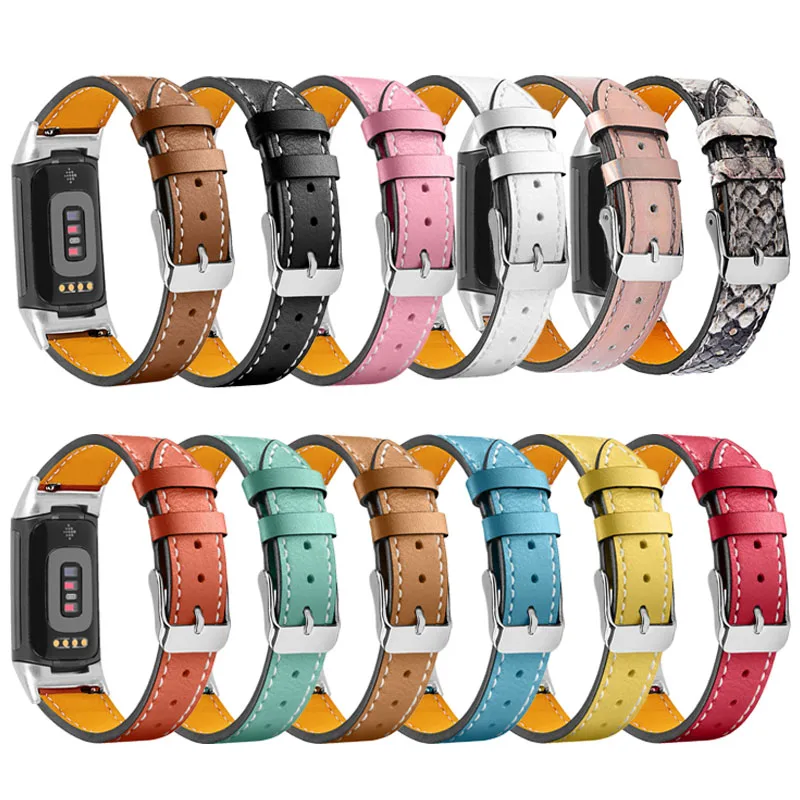 

Кожаный ремешок для Fitbit Charge 6 5, сменный спортивный ремешок для браслета для женщин и мужчин, ремешок для Fitbit Charge 5 Charge 4 3 Charge 2