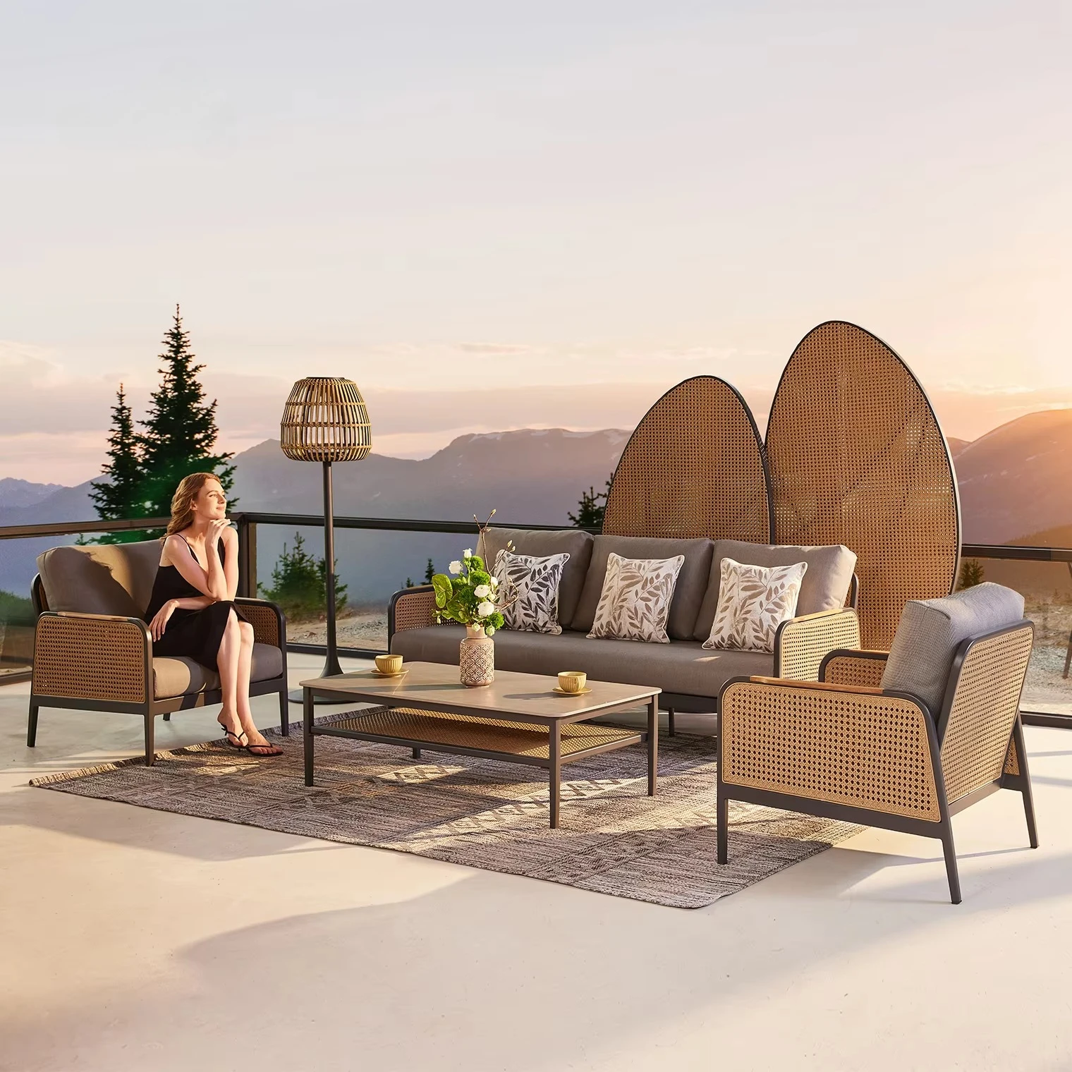 ชุดเฟอร์นิเจอร์เลานจ์ทันสมัย ช - Rattan Lounge Set บทวิจารณ์และราคา