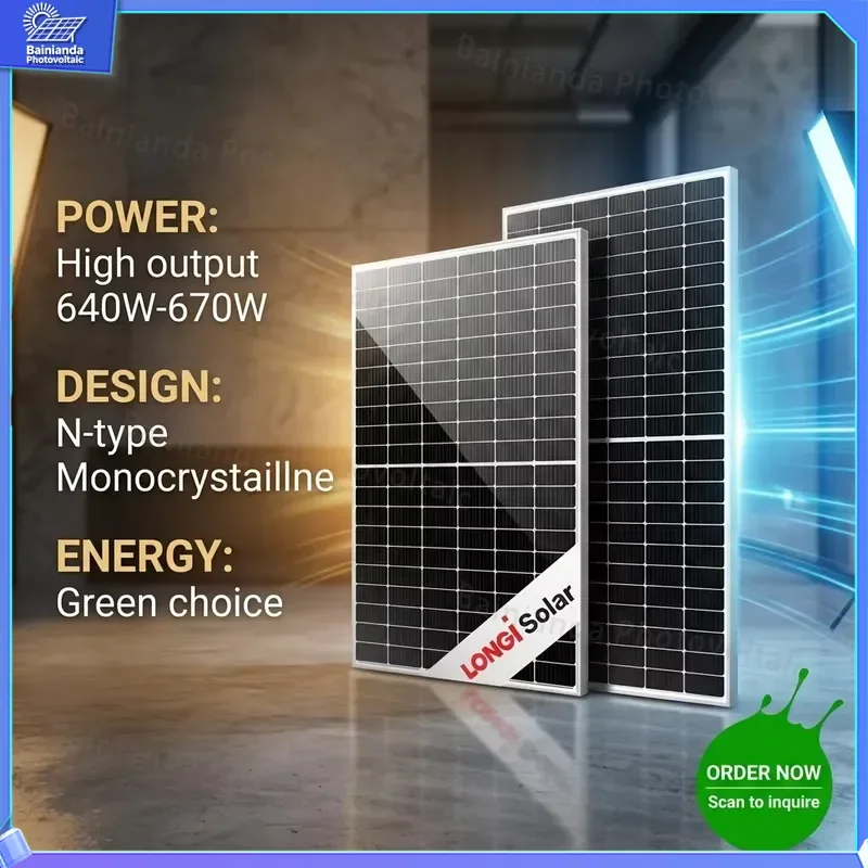 LONGi Guardian Hi-MO X10 LR8-66HVDF 640W 650W 670W Monocrystalline Bifacial Solar Panel PV Module for Rooftop Ground Mount