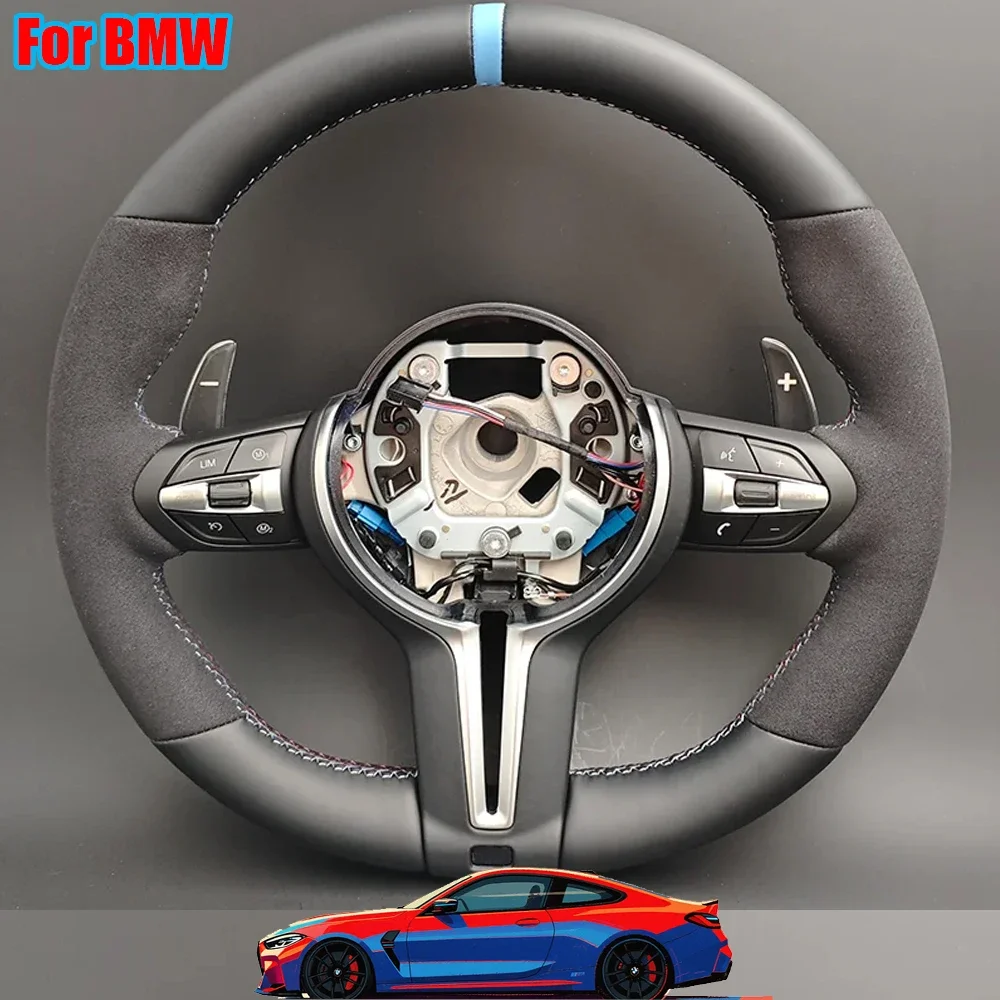 Half Suede Steering Wheel for BMW M Volante Lekrad Yellow F10 F11 F20 F21 F22 F25 F30 F31 F32 F33 F34 F36 F1 F06 F07 F12 F13