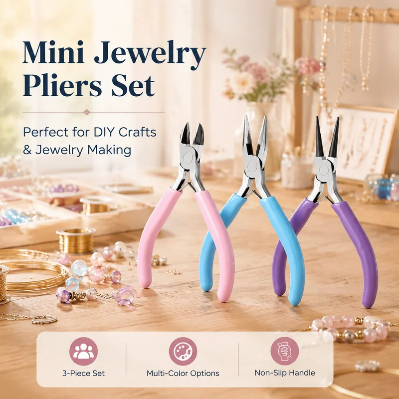 3Pcs Mini Jewelry Pliers Set N - огляд і ціна Jewelry Making Round Nose Pliers