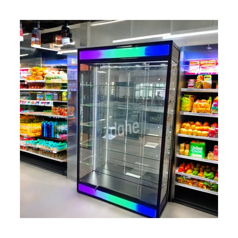 custom.Cheap Price Grocery Store Display Cabinet Lockable Aluminum Frame Show Convenience Shop Display Showcase