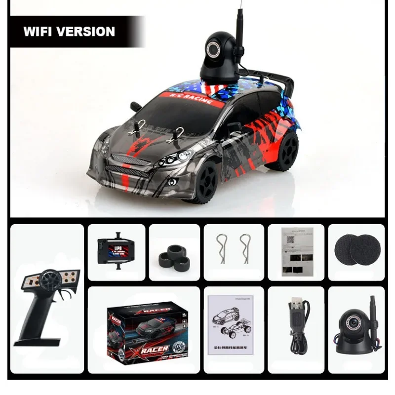 Cool Stuff RC Crawler ของขวัญ-1:24 Full Scale MINI RC รถยนต์,รีโมทคอนโทรลของเล่น, ความเร็วสูง RC Drift รถ WiFi HD กล้อง,สติกเกอร์ Kawaii