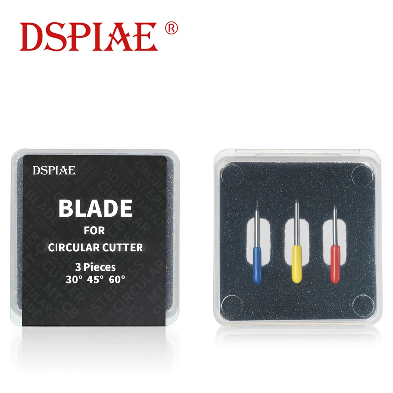 DSPIAE MT-CB Precision Tungsten Steel Blades for PT-C/MT-C/MT-EC Circular Cutter Accessories 3PCS 30/45/60 Degrees Spare Blades