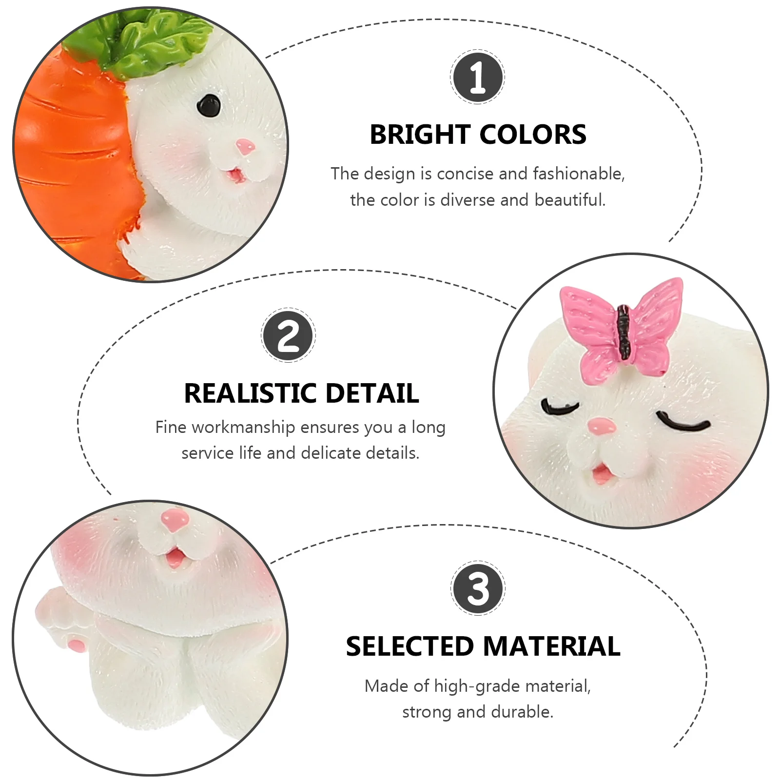 

7Pcs Grass Decorative Ornaments Cartoon Mini Rabbit Resin Garden Landscape Statues for Outdoor Micro Landscaping Decoration