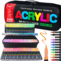Acrylic Paint Soft Brush Markers Set, Soft Brush Tip Paint Pens and Paint Markers, Acrylic Paint Pens for Wood, Stone, Canvas