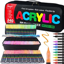 Acrylic Paint Soft Brush Markers Set, Soft Brush Tip Paint Pens and Paint Markers, Acrylic Paint Pens for Wood, Stone, Canvas