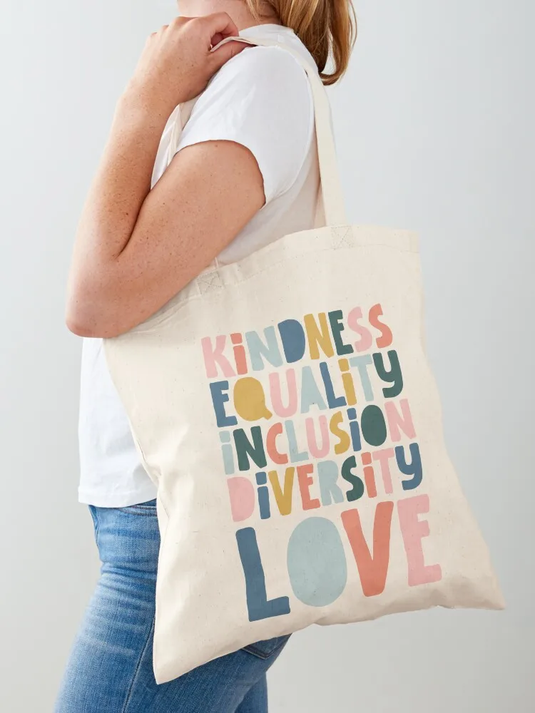 Kindness Equality Inclusion Diversity Love Tote Bag Handbags large tote bag bag luxury women Shopping bags