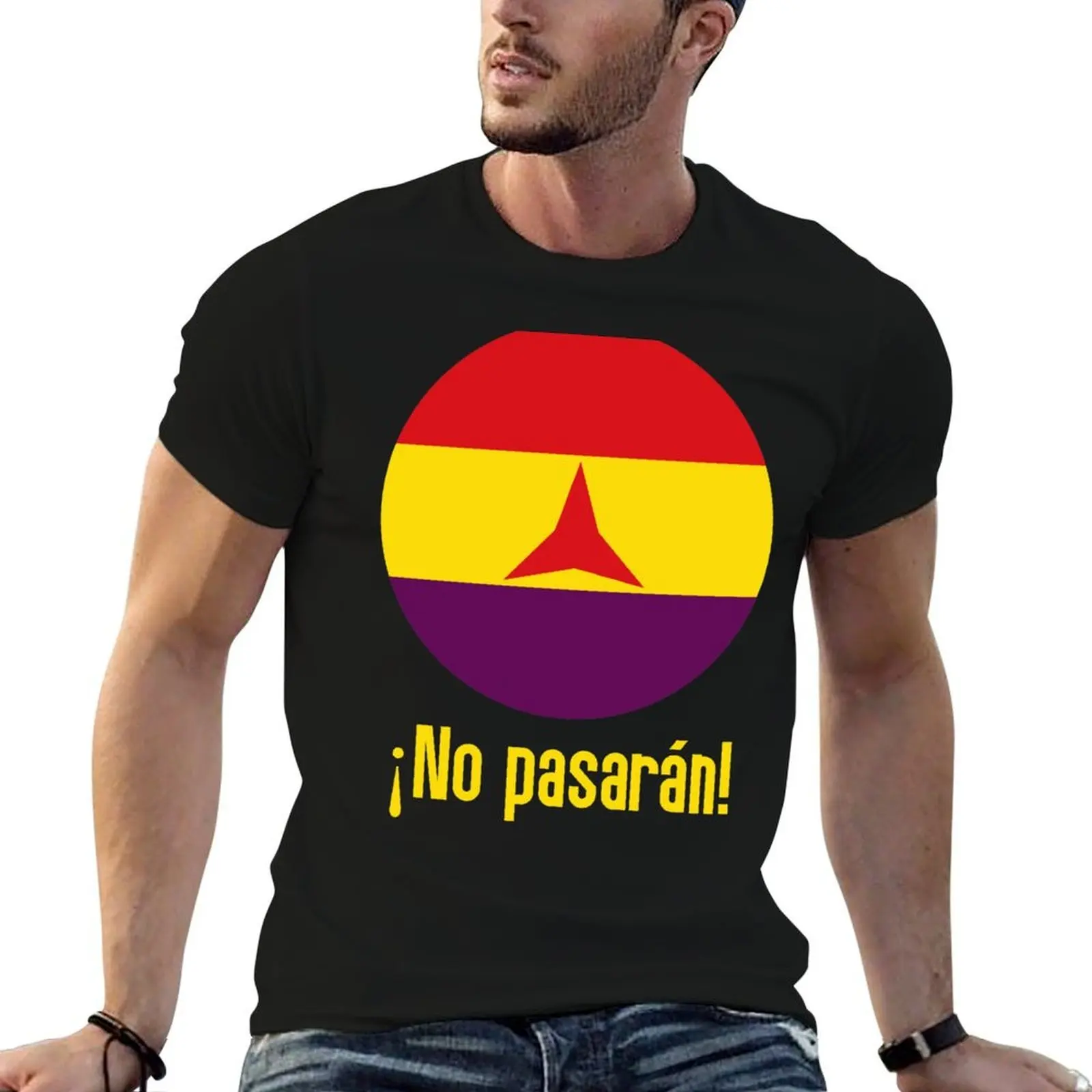 

No Pasaran International Brigades Inspired Design T-Shirt t shirt for man 100 percent cotton cotton t shirts man 100% T-Shirt