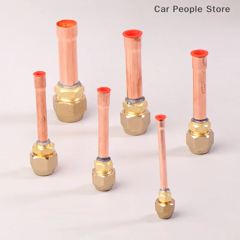 

1PC Air Conditioning Copper Pipe With Forged Brass SAE 1/4 3/8 5/8 1/2 3/4 Threaded Connector Fitting Adapter -20 To 120℃