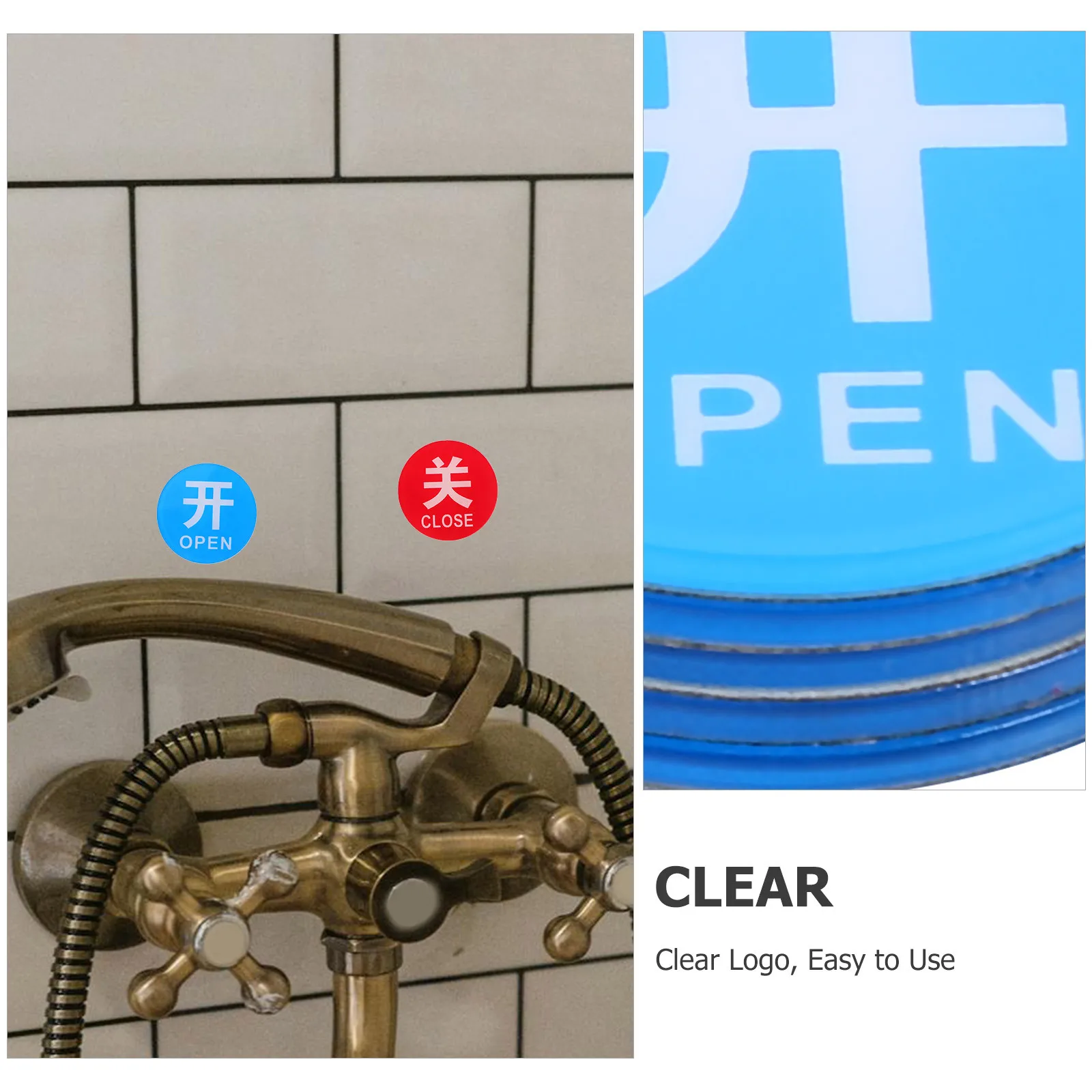 1Set Hot and Cold Water Stickers Acrylic Indicators for Bathroom Hotel Faucet Easy Install Sleek Drop Design Hot