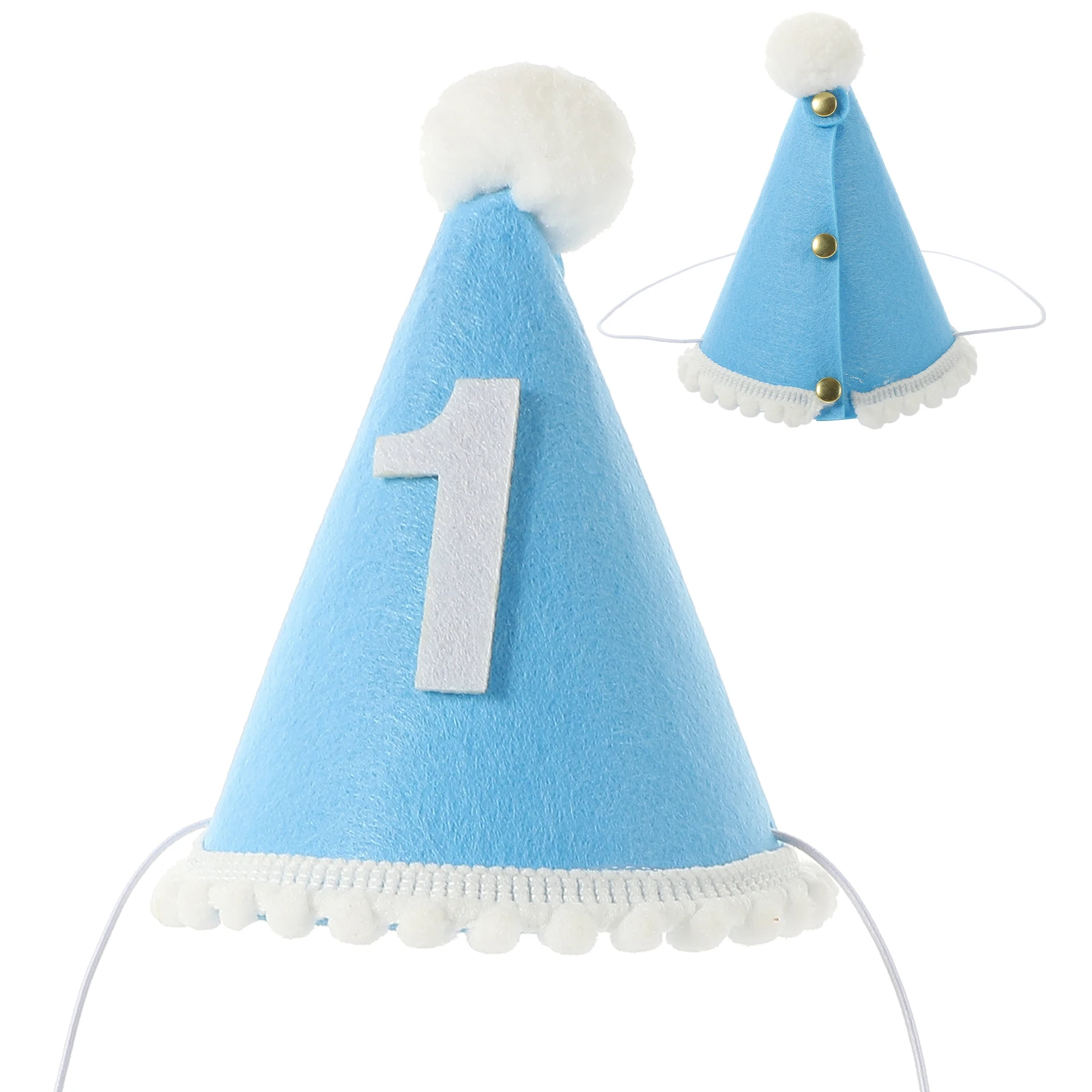 

Conical Cap Baby Birthday Hat Boy Fabric Non Woven First Decorations Sweet Fashionable Fits Attention Memory