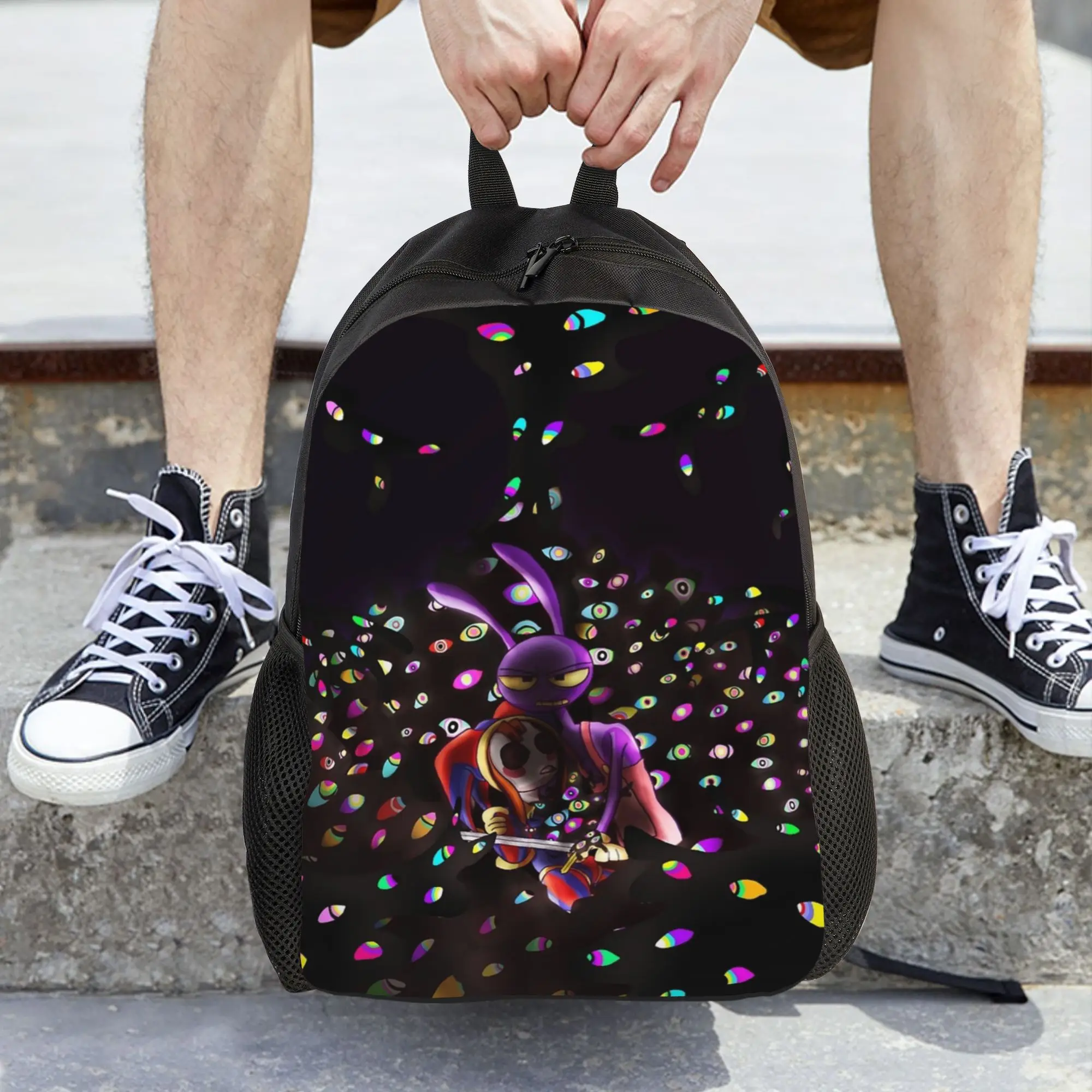 Pomni And Jax Cartoon Digitals Circus Women Backpack Fashion Student School Bag  Laptop Backpack Boys Girls Travel Shoulder Bag