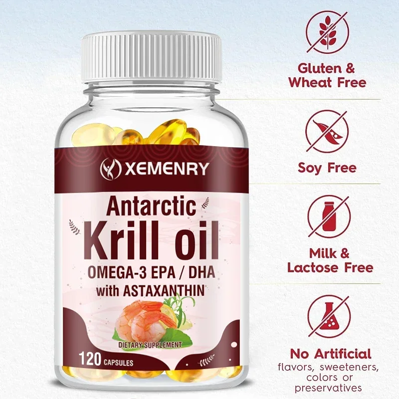 

Krill Oil - Supports Brain, Joint, Skin Health, Boosts Energy Production, Improves Immunity, and Maintains Overall Well-being